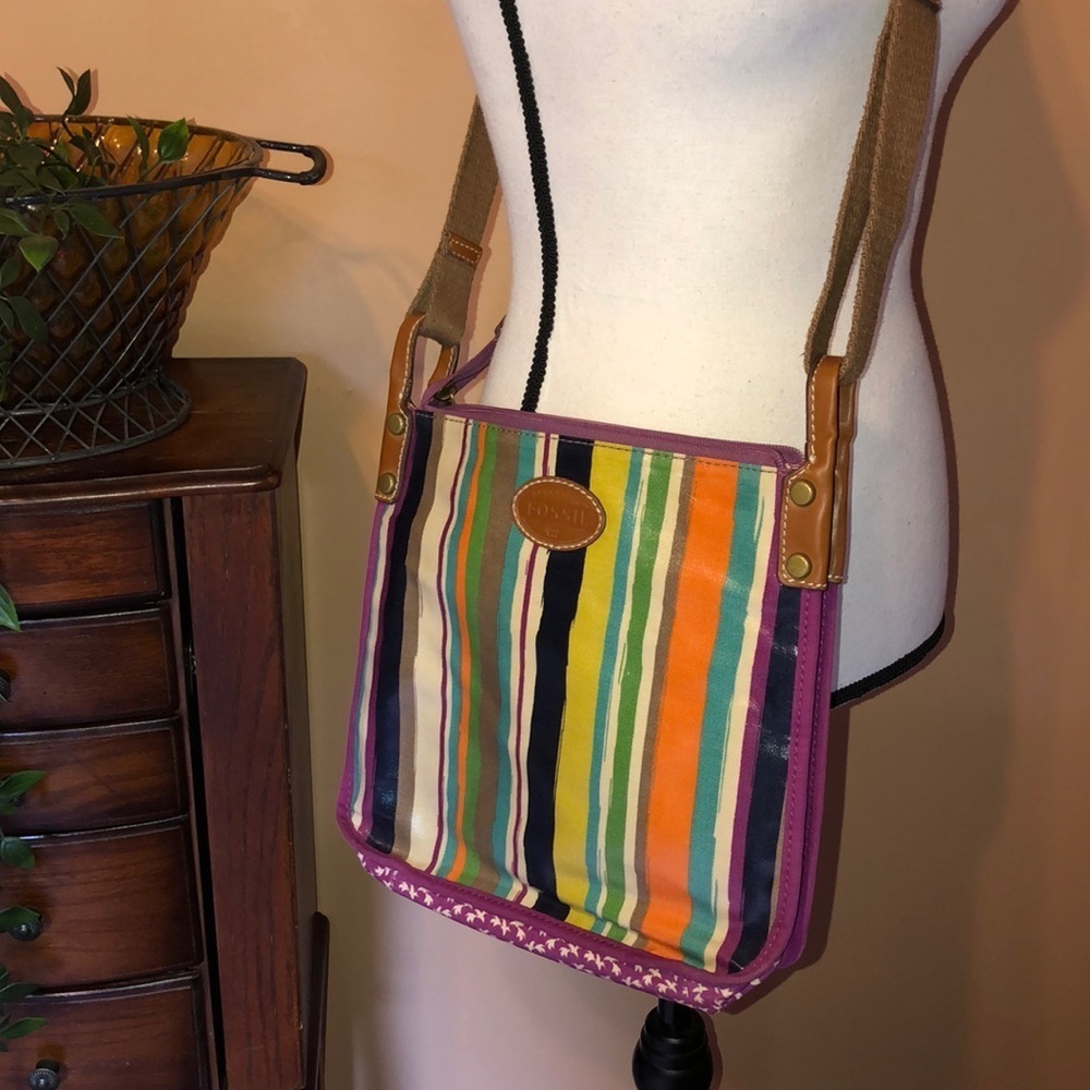 Fossil colorful satchel/cross body bag